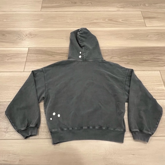 Anine Bing Alec Hoodie Bleached Faded Black Size XS - Picture 8 of 9